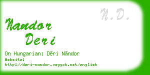 nandor deri business card